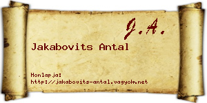 Jakabovits Antal névjegykártya