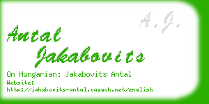 antal jakabovits business card